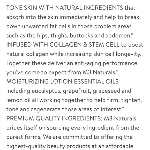 NWT M3 Naturals Anti-Cellulite Serum brand new/sealed 8 fl oz - Picture 5 of 11